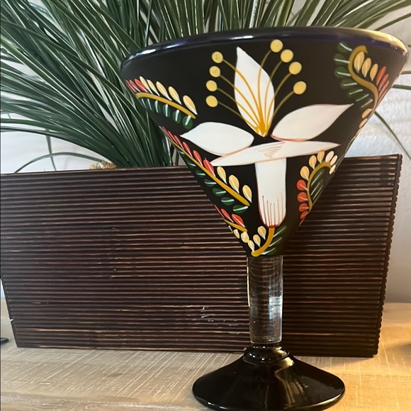 Hand-Painted Martini Glass from Mexico - Picture 2 of 7